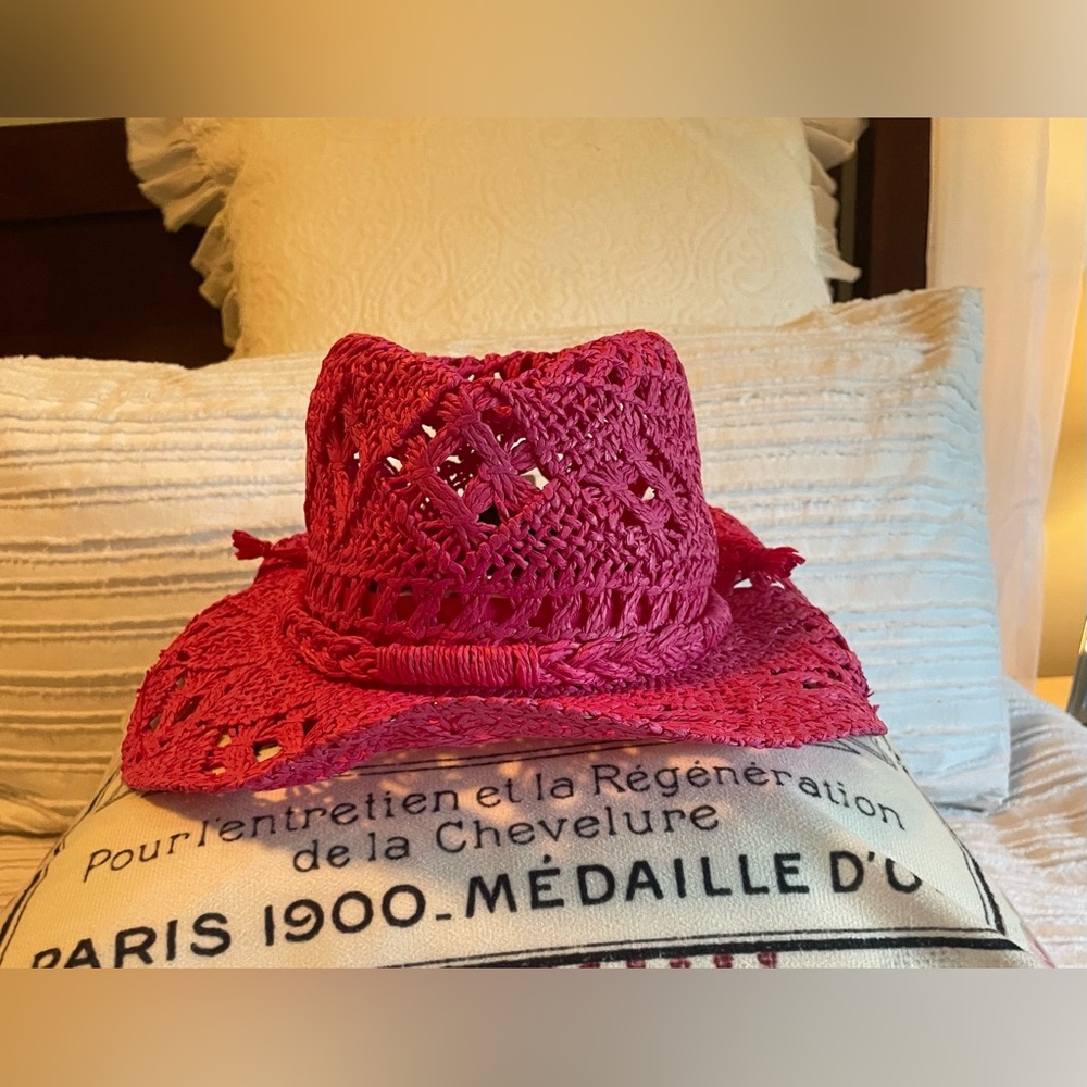 Steve Madden Hot Pink Crochet Hat